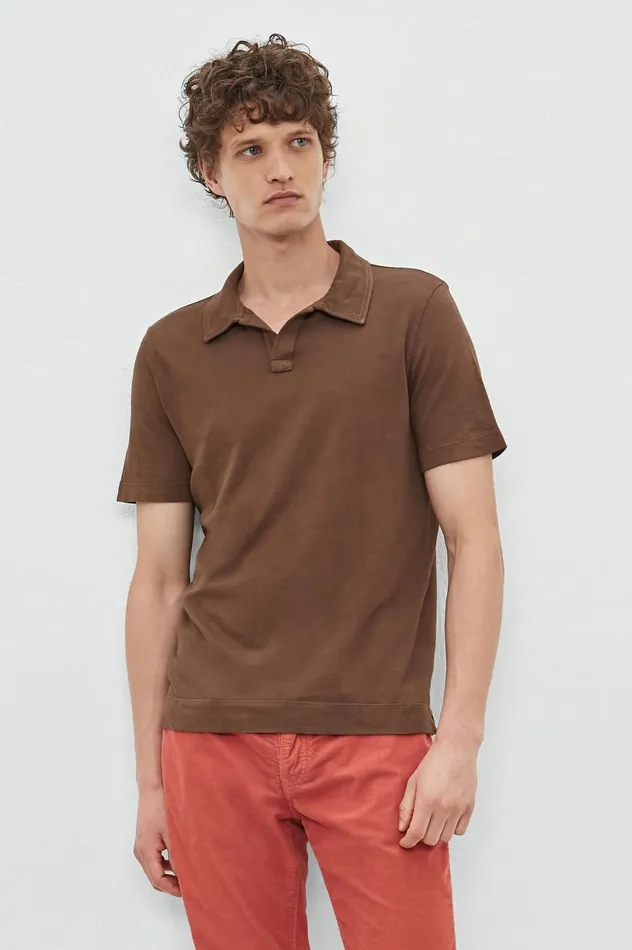 Men ARUBA 8211 Linen Cotton Jersey Polo Shirt 8211 Pecan Massimo Alba TShirts and Polos Men ARUBA 8211 Linen Cotton Jersey Polo Shirt 8211 Pecan Massimo Alba TShirts and Polos