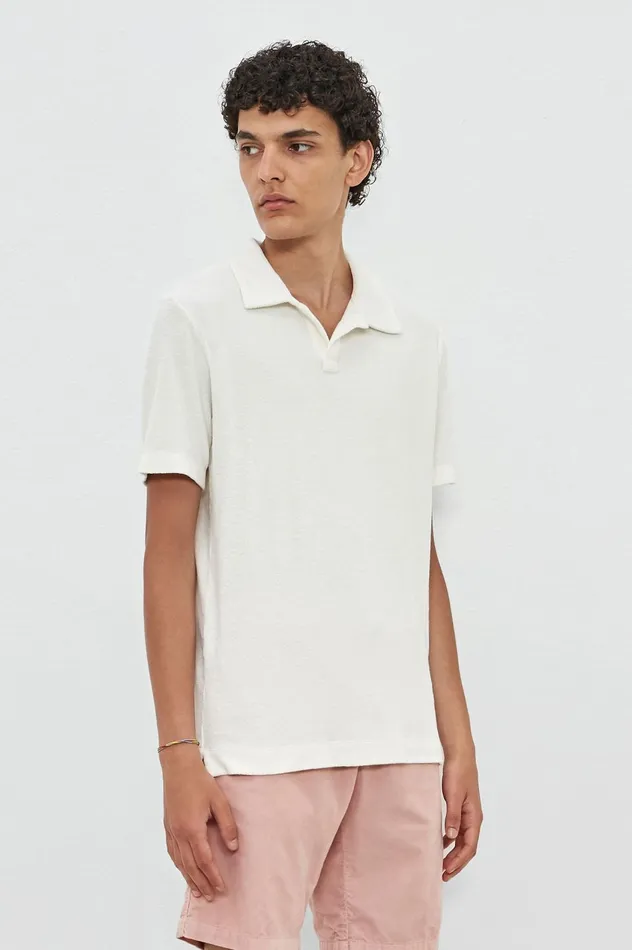 Men ARUBA 8211 Terry Cotton Linen Jersey Short Sleeve Polo Shirt 8211 Bianco Massimo Alba TShirts and Polos Men ARUBA 8211 Terry Cotton Linen Jersey Short Sleeve Polo Shirt 8211 Bianco Massimo Alba TShirts and Polos