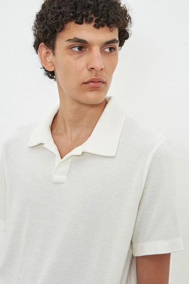 Men ARUBA 8211 Terry Cotton Linen Jersey Short Sleeve Polo Shirt 8211 Bianco Massimo Alba TShirts and Polos Men ARUBA 8211 Terry Cotton Linen Jersey Short Sleeve Polo Shirt 8211 Bianco Massimo Alba TShirts and Polos