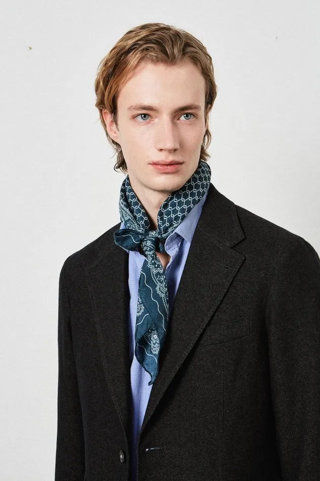 Men BANDANA 8211 Cashmere Silk Wool Bandana 8211 Laguna Massimo Alba Scarves and Stoles Men BANDANA 8211 Cashmere Silk Wool Bandana 8211 Laguna Massimo Alba Scarves and Stoles