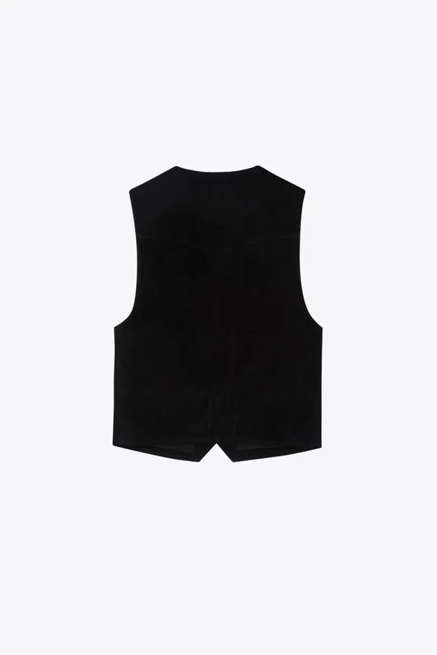 Men Black Suede Cut OTHER TANKS and VESTS