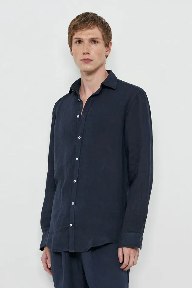 Men CANARY 8211 Cotton Shirt 8211 Blu Massimo Alba Shirts