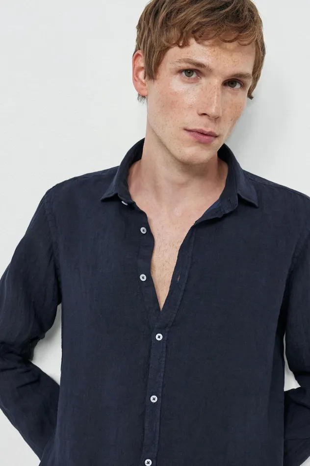 Men CANARY 8211 Cotton Shirt 8211 Blu Massimo Alba Shirts