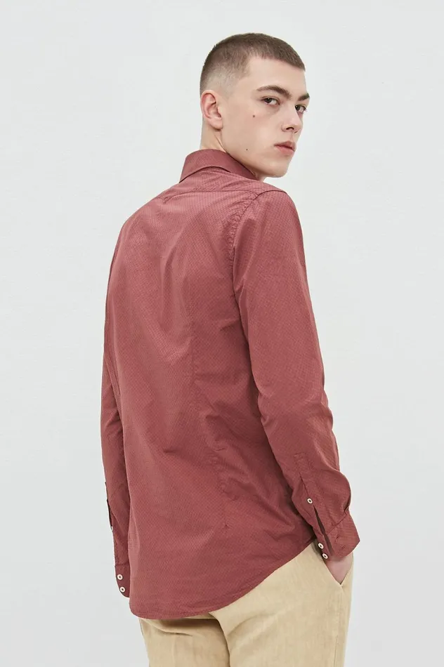 Men CANARY 8211 Cotton Shirt 8211 Dim Burgundy Massimo Alba Gifts For Him
