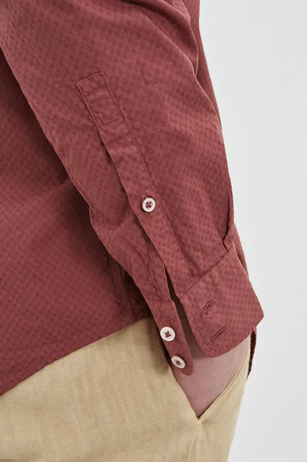 Men CANARY 8211 Cotton Shirt 8211 Dim Burgundy Massimo Alba Gifts For Him