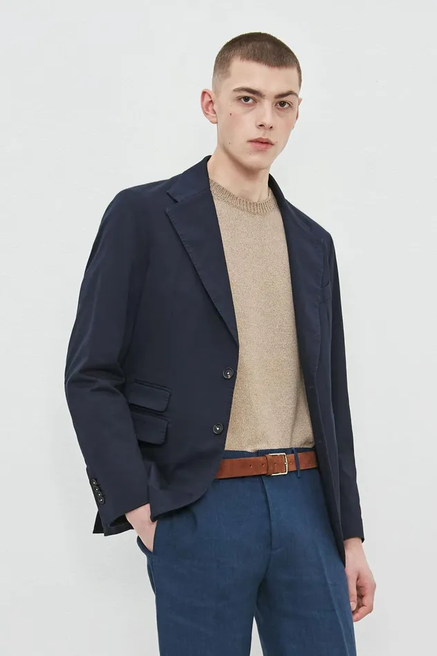 Men CATCH2 8211 Cotton Jacket 8211 Blu Massimo Alba Jackets and Coats