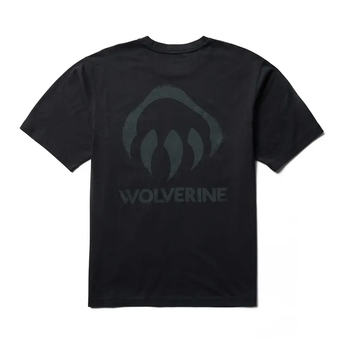 Men Classic Short Sleeve Graphic Pocket Tee Black Wolverine TShirts