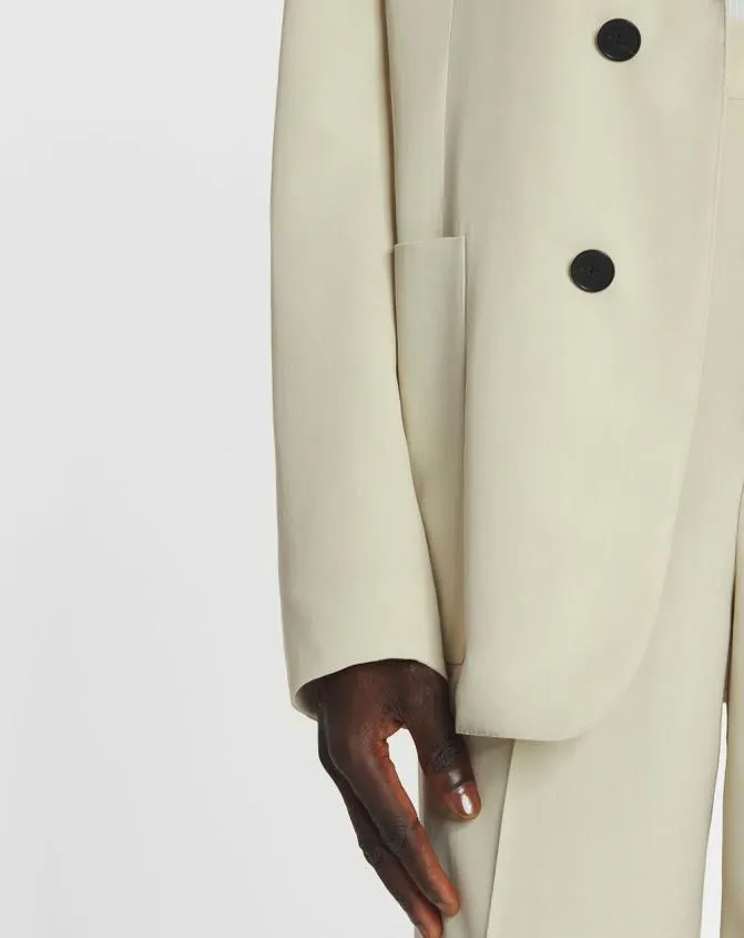 Men Coats and Jackets Lanvin LooseFitting Wool Blend Jacket Mastic Men Coats and Jackets Lanvin LooseFitting Wool Blend Jacket Mastic