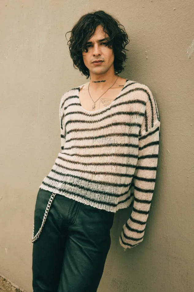Men Cropped Navarro Jumper Raw Edge Bone and Black OTHER KNITWEAR Men Cropped Navarro Jumper Raw Edge Bone and Black OTHER KNITWEAR