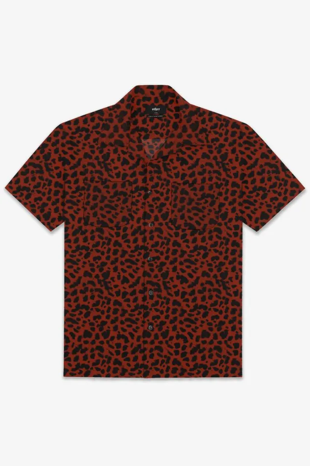 Men Cuban Shirt Red Leopard OTHER SHIRTS