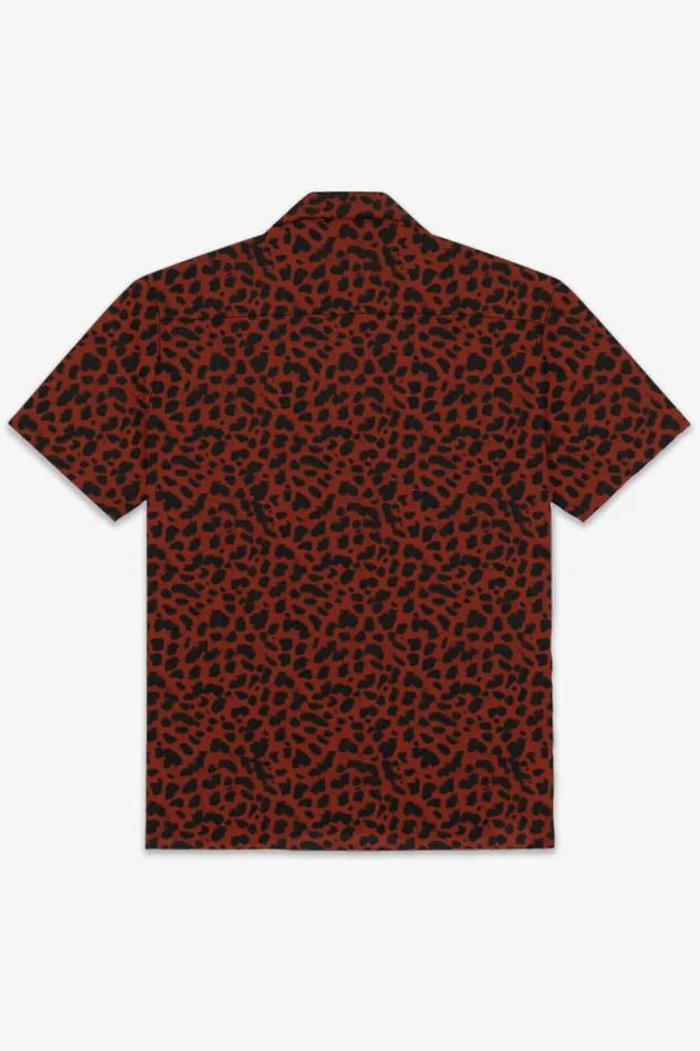 Men Cuban Shirt Red Leopard OTHER SHIRTS