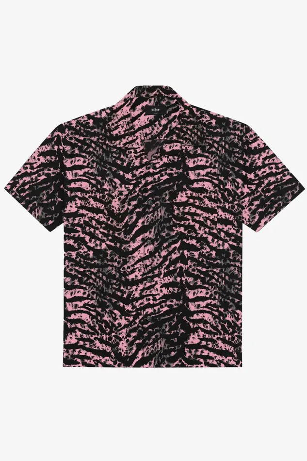 Men Cuban Shirt Wild Zebra Pink OTHER SHIRTS