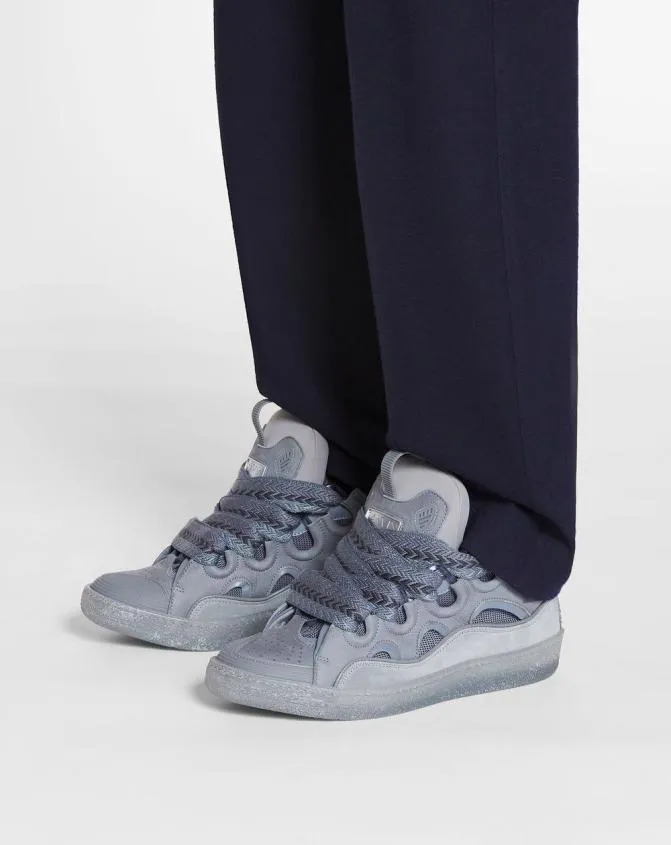 Men Curb Lanvin Curb Leather Sneakers Light Grey Men Curb Lanvin Curb Leather Sneakers Light Grey