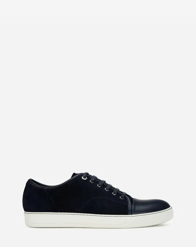 Men DBB1 Lanvin Dbb1 Leather And Suede Sneakers Navy Blue