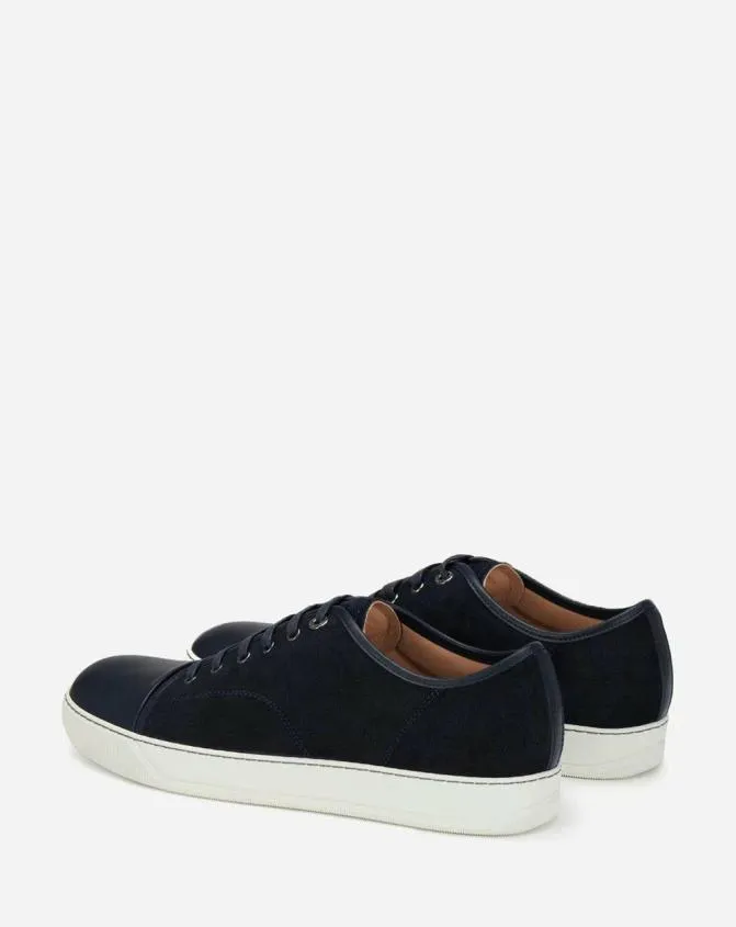 Men DBB1 Lanvin Dbb1 Leather And Suede Sneakers Navy Blue Men DBB1 Lanvin Dbb1 Leather And Suede Sneakers Navy Blue