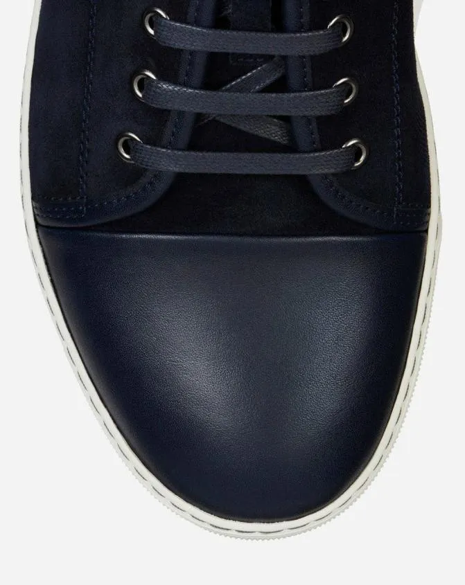 Men DBB1 Lanvin Dbb1 Leather And Suede Sneakers Navy Blue Men DBB1 Lanvin Dbb1 Leather And Suede Sneakers Navy Blue