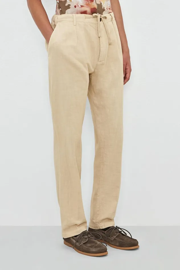 Men FELIX 8211 Cotton Trousers 8211 Sabbia Massimo Alba Trousers and Shorts