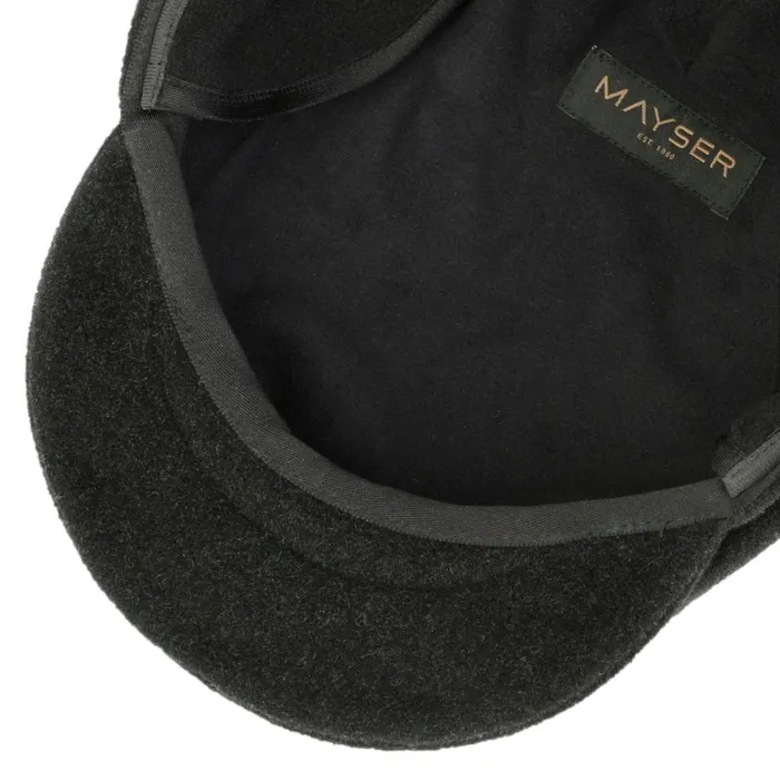 Men Felix Ear Warmer Flat Cap Anthracite Mayser Flat Caps Men Felix Ear Warmer Flat Cap Anthracite Mayser Flat Caps