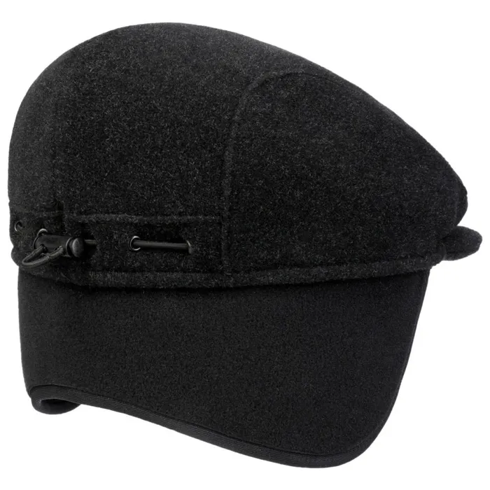 Men Felix Ear Warmer Flat Cap Anthracite Mayser Flat Caps Men Felix Ear Warmer Flat Cap Anthracite Mayser Flat Caps