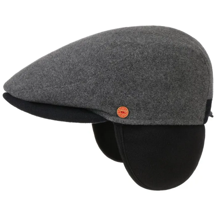 Men Felix Ear Warmer Flat Cap Anthracite Mayser Flat Caps Men Felix Ear Warmer Flat Cap Anthracite Mayser Flat Caps