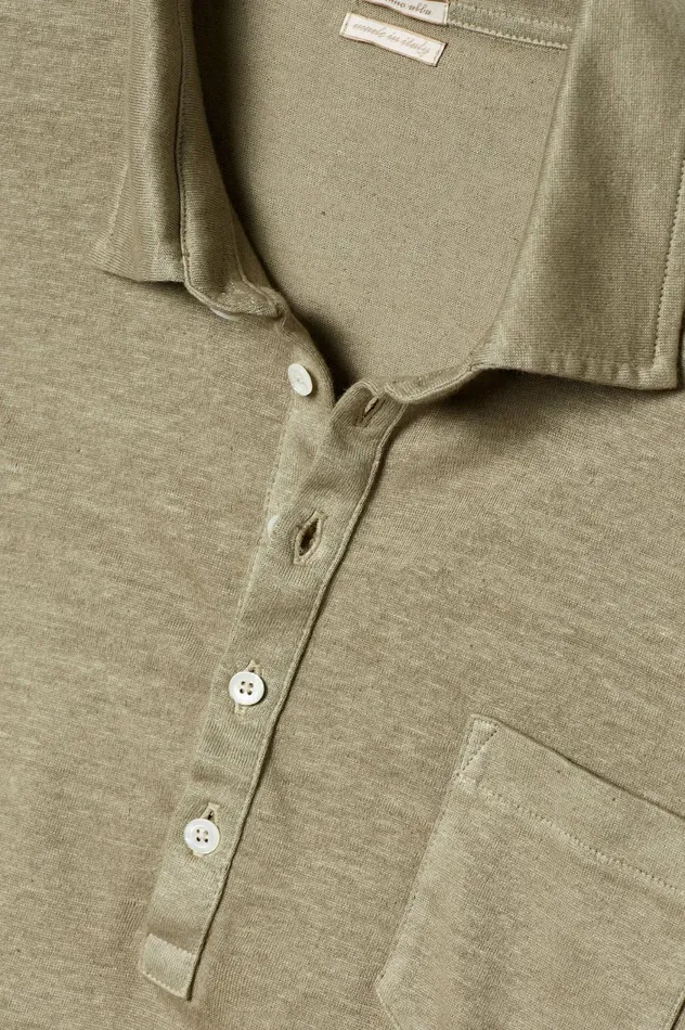 Men FILICUDI 8211 Linen Cotton Jersey Short Sleeve Polo Shirt 8211 Fango Massimo Alba TShirts and Polos Men FILICUDI 8211 Linen Cotton Jersey Short Sleeve Polo Shirt 8211 Fango Massimo Alba TShirts and Polos