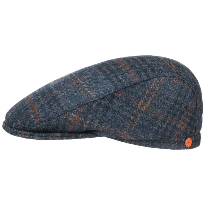 Men Frankie Soft Shetland Wool Flat Cap Dark Blue Mayser Flat Caps