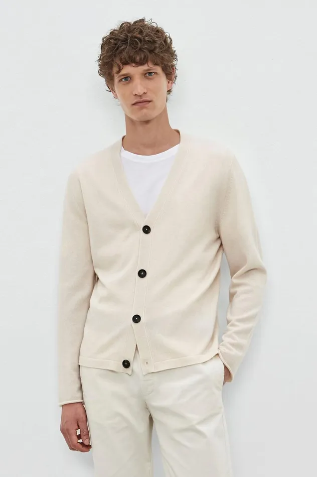 Men FREDDIE 8211 Cashmere Cardigan 8211 Magnolia Massimo Alba Knitwear