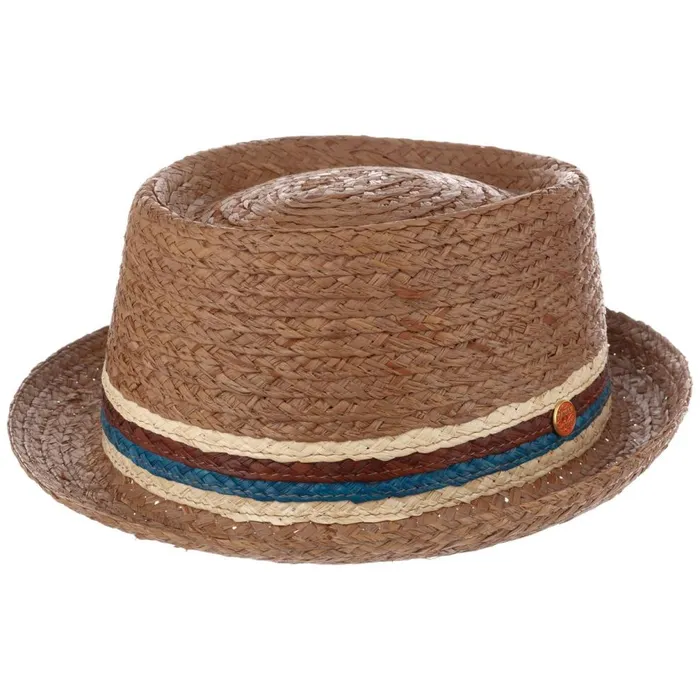 Men Gareth Pork Pie Straw Hat Brown Mayser Pork Pie Hats