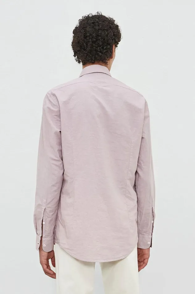 Men GENOVA 8211 Cotton Linen Shirt 8211 Soft Pink Massimo Alba Shirts