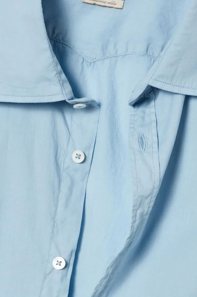 Men GENOVA 8211 Cotton Voile Shirt 8211 Avio Massimo Alba Shirts