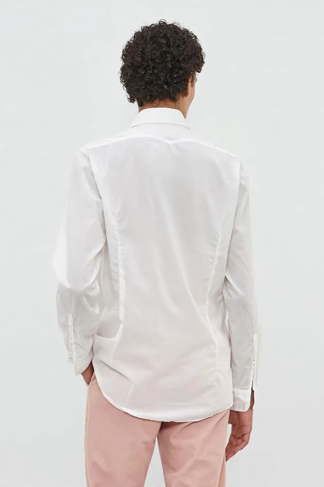 Men GENOVA 8211 Cotton Voile Shirt 8211 Bianco Massimo Alba Shirts