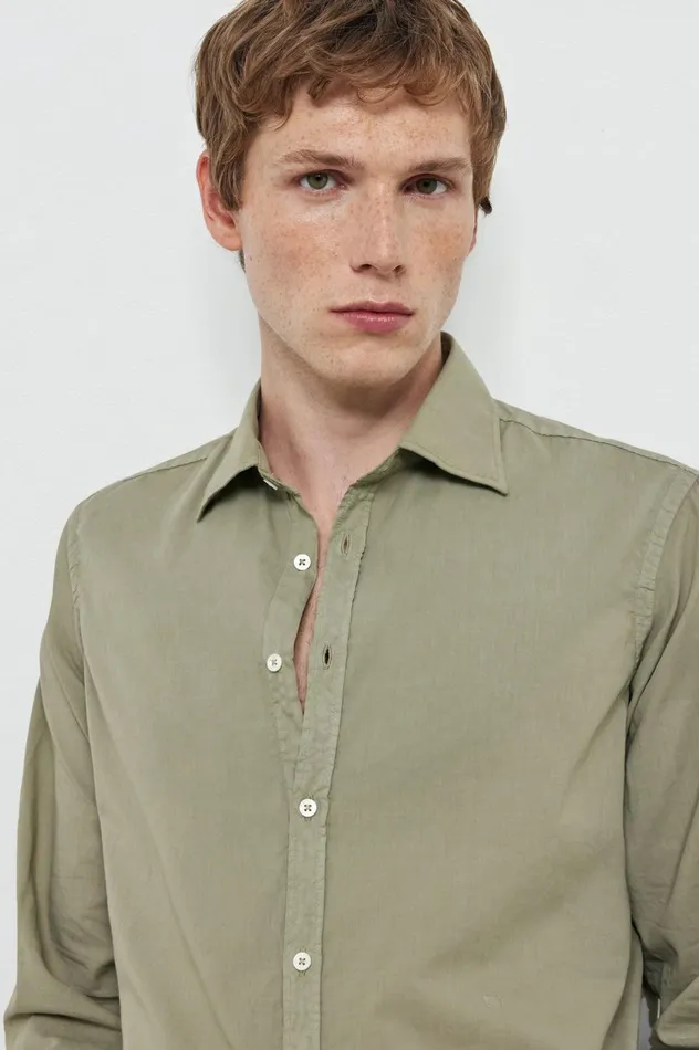 Men GENOVA 8211 Cotton Voile Shirt 8211 Fango Massimo Alba Shirts