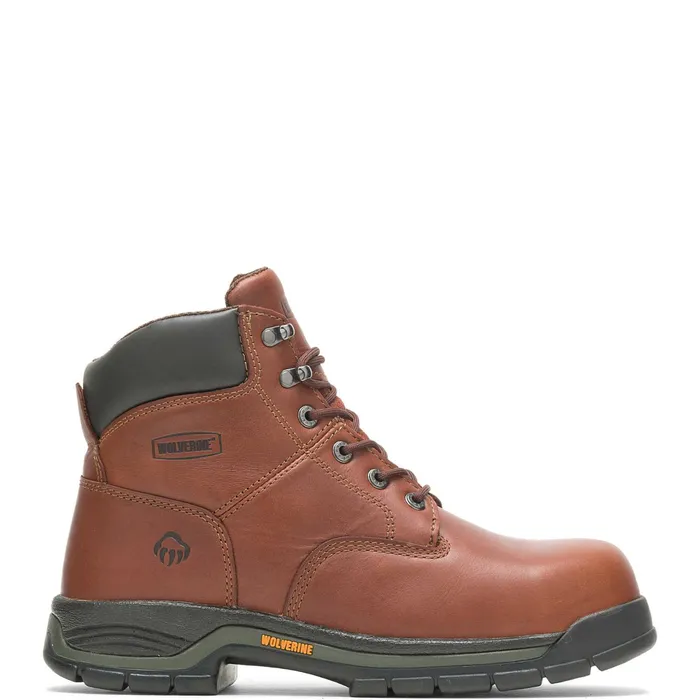 Men Harrison LaceUp 6034Work Boot Brown Wolverine Soft Toe