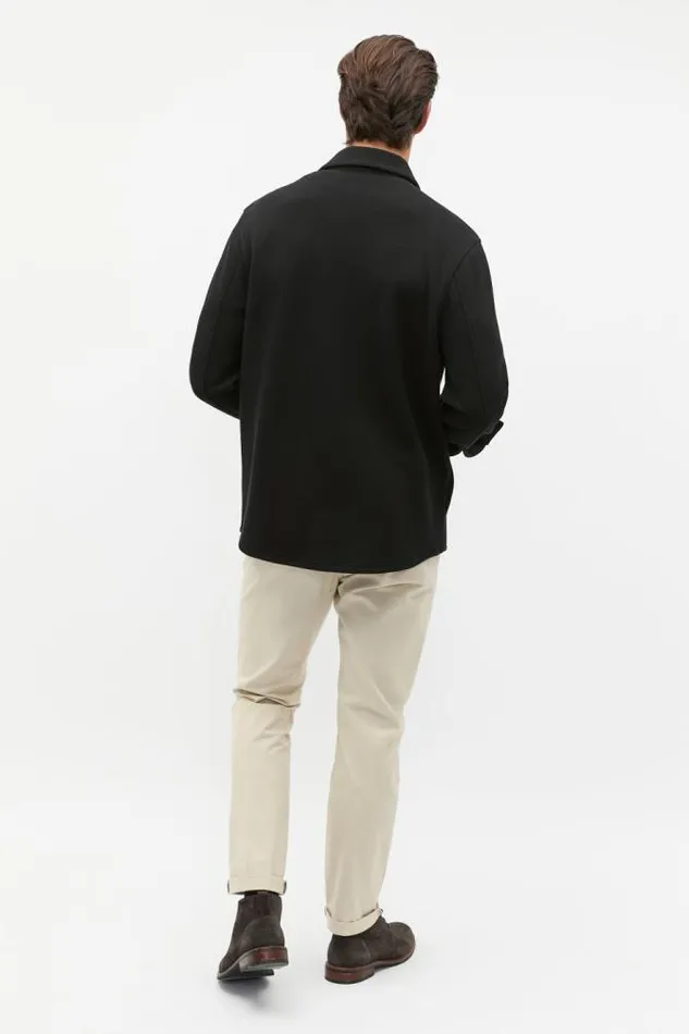 Men Jackets and Vests Seed Heritage Pique Knit Overshirt True Black