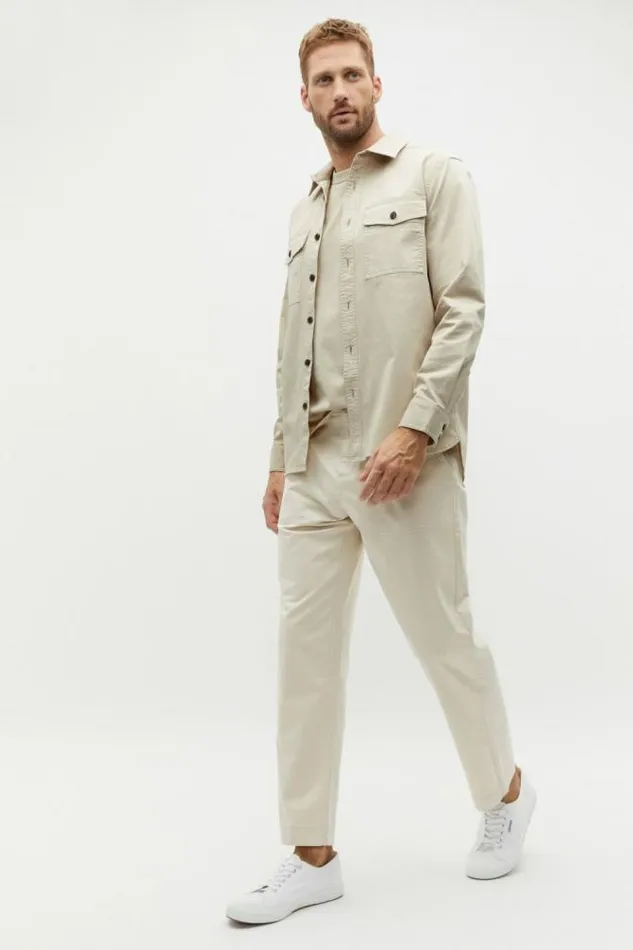 Men Jackets and Vests Seed Heritage Utility Overshirt Cool Stone