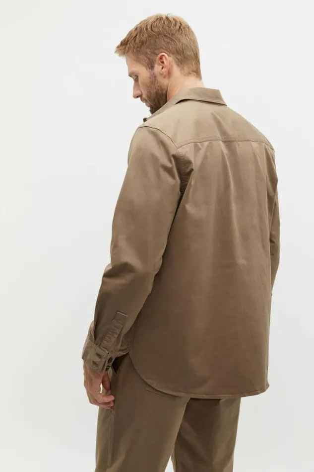 Men Jackets and Vests Seed Heritage Utility Overshirt Dark Nougat