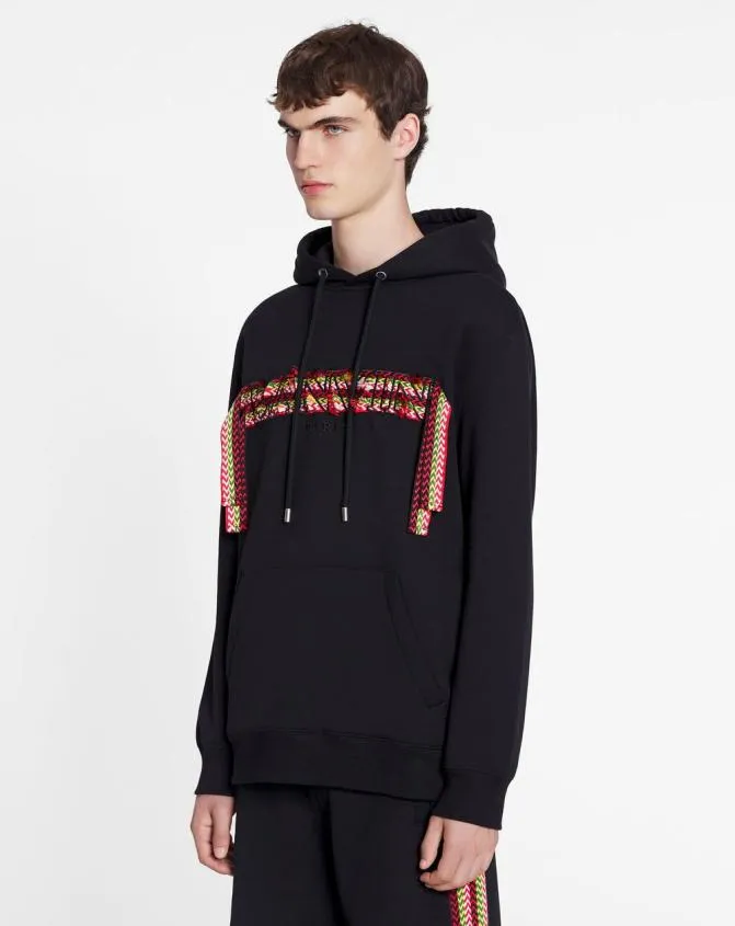 Men Knitwear and Sweatshirts Lanvin Oversized Hoodie Curblace Black Men Knitwear and Sweatshirts Lanvin Oversized Hoodie Curblace Black