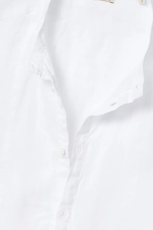 Men KOS 8211 Linen Canvas Shirt 8211 Bianco Massimo Alba Shirts