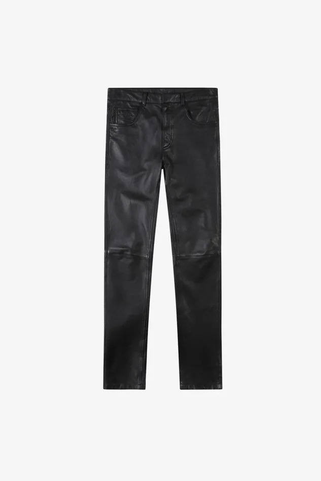 Men Leather Pants Vintage Black OTHER TROUSERS