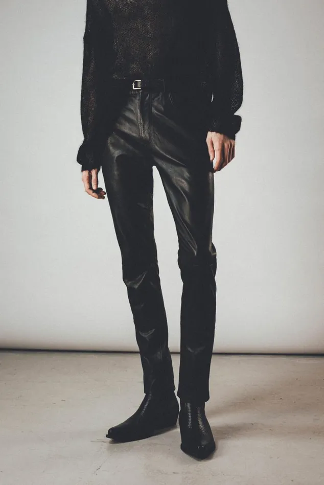 Men Leather Pants Vintage Black OTHER TROUSERS Men Leather Pants Vintage Black OTHER TROUSERS