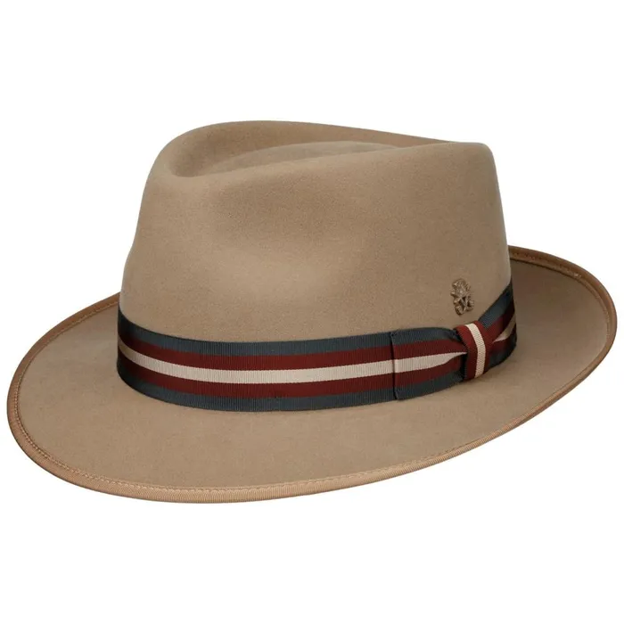 Men Marcelo Stripes Wool Hat Zechbauer Beige Mayser Trilby Hats