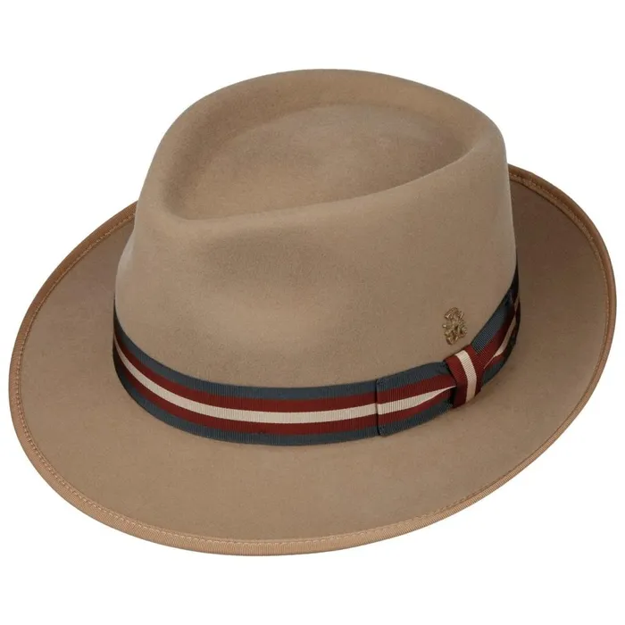 Men Marcelo Stripes Wool Hat Zechbauer Beige Mayser Trilby Hats Men Marcelo Stripes Wool Hat Zechbauer Beige Mayser Trilby Hats