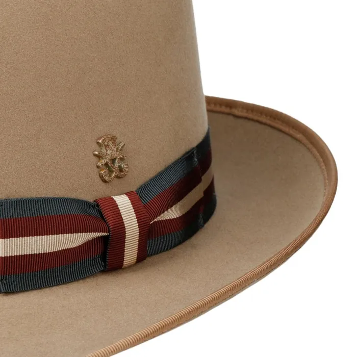 Men Marcelo Stripes Wool Hat Zechbauer Beige Mayser Trilby Hats Men Marcelo Stripes Wool Hat Zechbauer Beige Mayser Trilby Hats