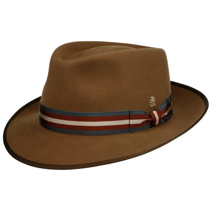 Men Marcelo Stripes Wool Hat Zechbauer Beige Mayser Trilby Hats Men Marcelo Stripes Wool Hat Zechbauer Beige Mayser Trilby Hats