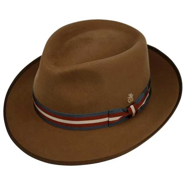 Men Marcelo Stripes Wool Hat Zechbauer Beige Mayser Trilby Hats Men Marcelo Stripes Wool Hat Zechbauer Beige Mayser Trilby Hats