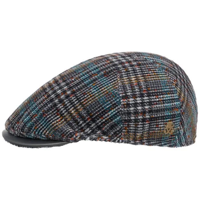 Men Marzio Chenille Flat Cap Zechbauer Dark Blue Mayser Flat Caps