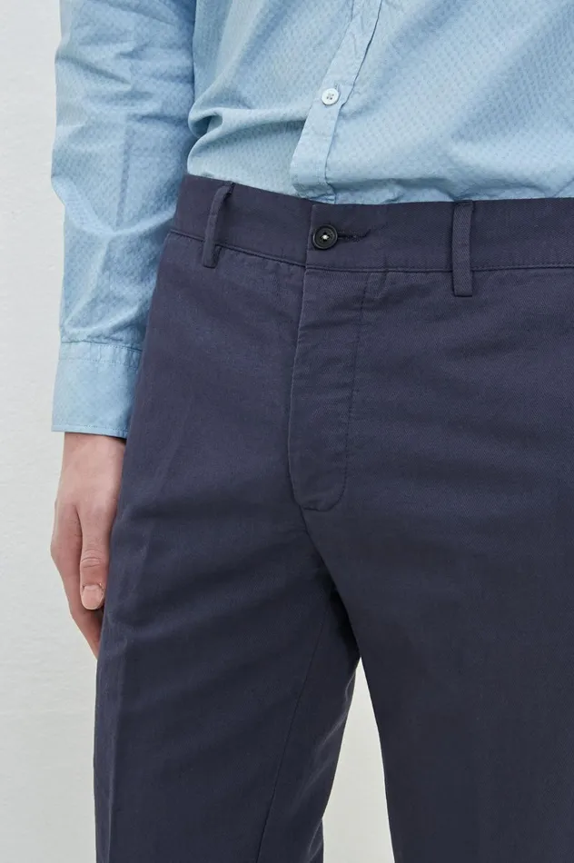 Men MAUKO 8211 Cotton Linen Trousers 8211 Blu Massimo Alba Trousers and Shorts Men MAUKO 8211 Cotton Linen Trousers 8211 Blu Massimo Alba Trousers and Shorts