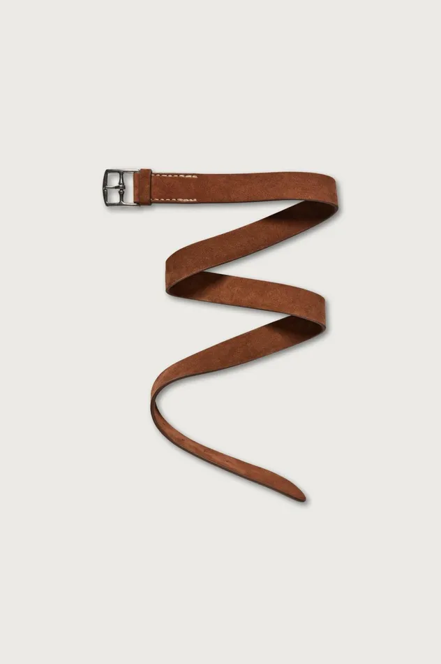 Men MAX2 8211 Suede Leather Belt 8211 Brown Massimo Alba Belts