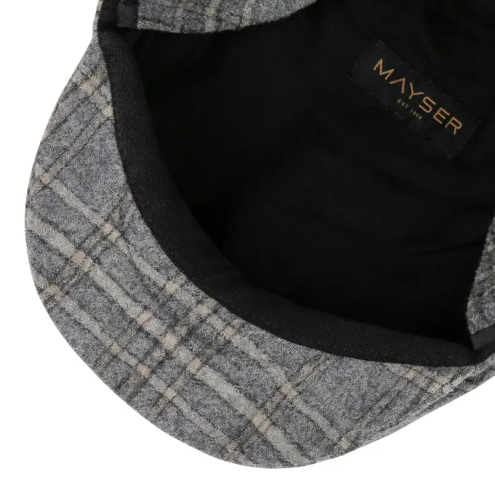 Men Merlino Casual Flat Cap With Ear Flaps Grayblue Mayser Flat Caps