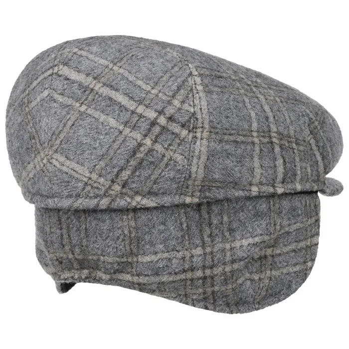 Men Merlino Casual Flat Cap With Ear Flaps Grayblue Mayser Flat Caps